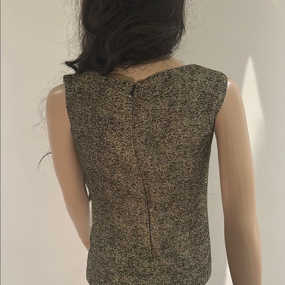 Michael Kors Gold Sheath Midi Dress Scoop Neck Sleeveless - Picture 9 of 11